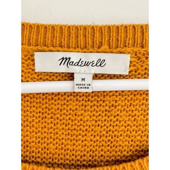 Madewell Crewneck Sweater Sz M Goldenrod Yellow EUC - Picture 2 of 5